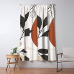 Abstract Shapes and Leaves 2 Window Curtain Gallery Image 5