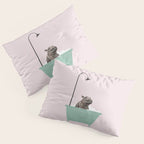 Hippo Enjoying Bubble Bath Pillow Sham Gallery Image 3