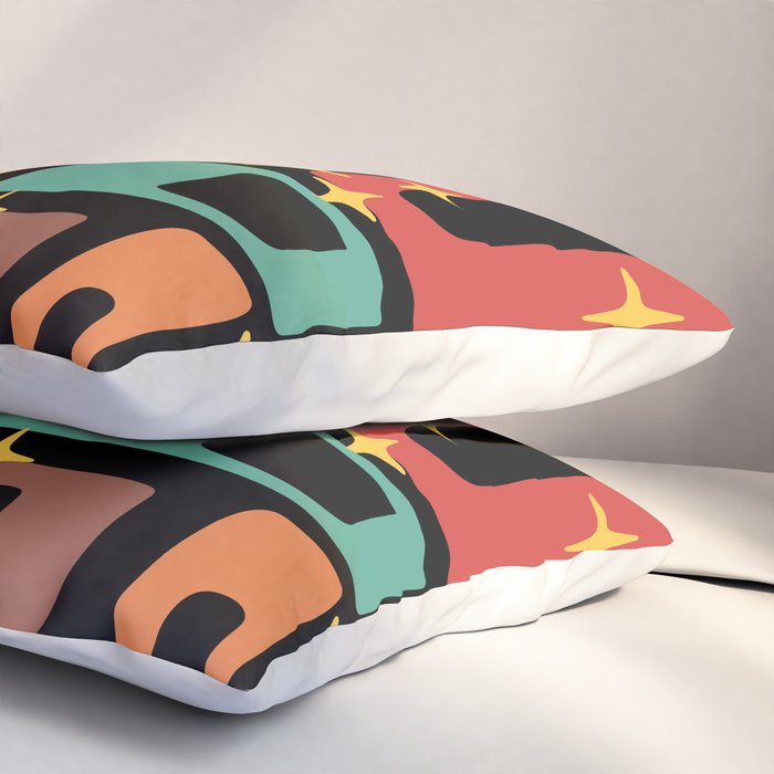 Retro Mid Century Modern Abstract Pattern 223 Pillow Sham Gallery Image 3
