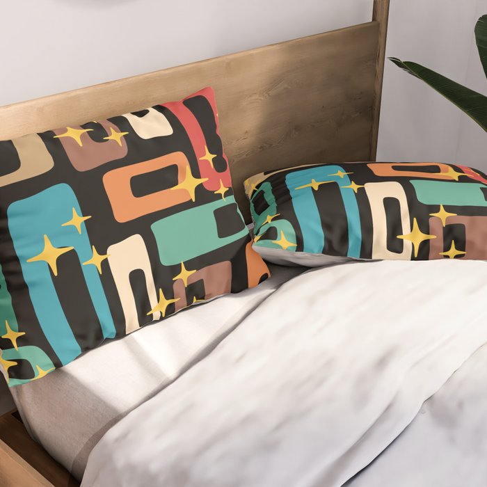 Retro Mid Century Modern Abstract Pattern 223 Pillow Sham Gallery Image 2