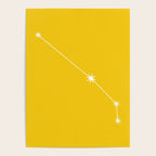 Aries Zodiac Star Constellation Line Art Bright Yellow Poster Gallery Image 4