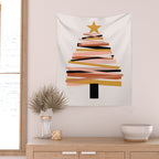 Ribbon Christmas Tree - neutrals Wall Tapestry Gallery Image 2