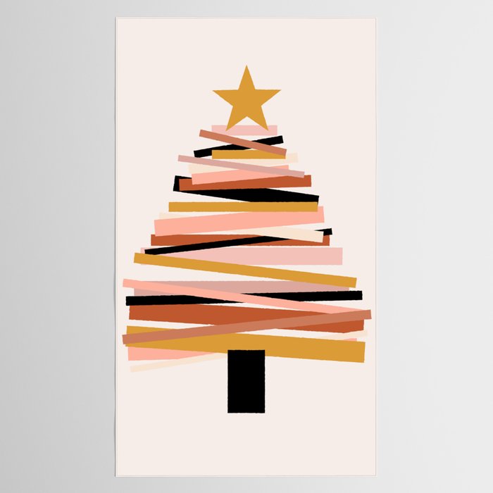 Ribbon Christmas Tree - neutrals Tablecloth Gallery Image 2