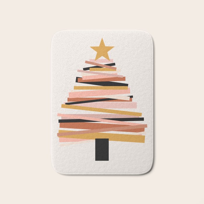 Ribbon Christmas Tree - neutrals Bath Mat Gallery Image 1