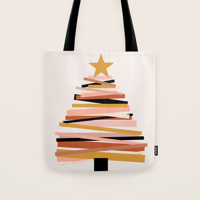 Ribbon Christmas Tree - neutrals Tote Bag Gallery Image 1