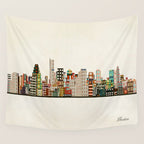boston city skyline Wall Tapestry Gallery Image 4