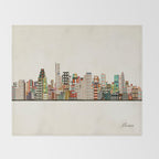 boston city skyline Throw Blanket Gallery Image 2