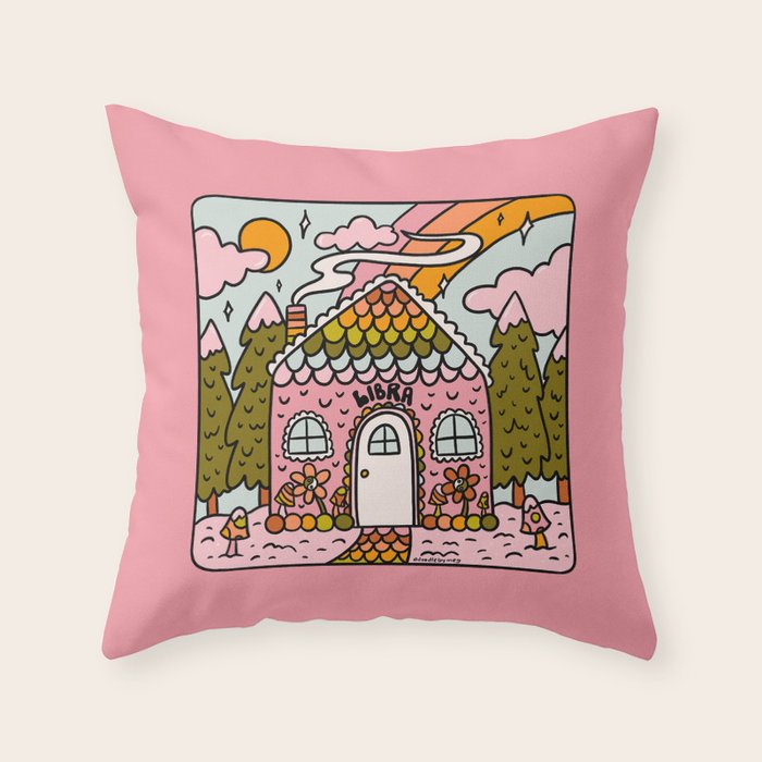 Libra Gingerbread House Throw Pillow Gallery Image 6