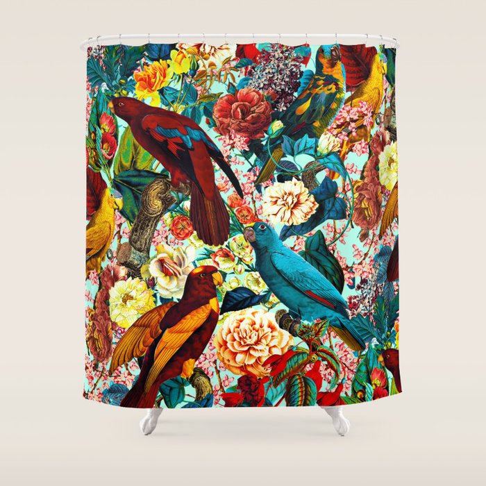 FLORAL AND BIRDS XV Shower Curtain Gallery Image 1