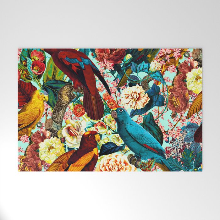FLORAL AND BIRDS XV Welcome Mat Gallery Image 1