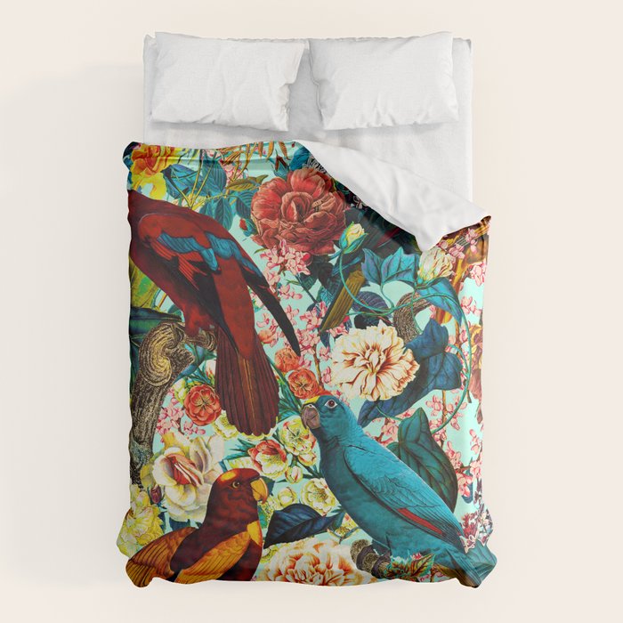 FLORAL AND BIRDS XV Duvet Cover Gallery Image 1