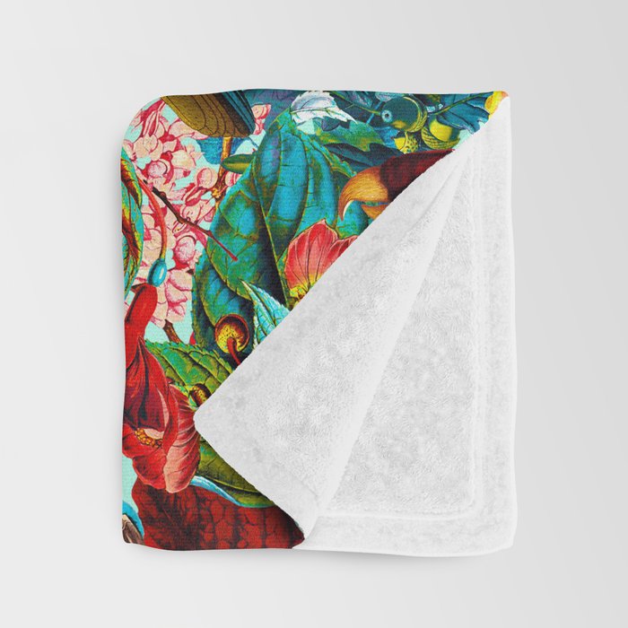 FLORAL AND BIRDS XV Throw Blanket Gallery Image 3
