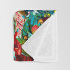 FLORAL AND BIRDS XV Throw Blanket Gallery Image 3