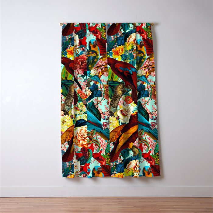 FLORAL AND BIRDS XV Window Curtain Gallery Image 3
