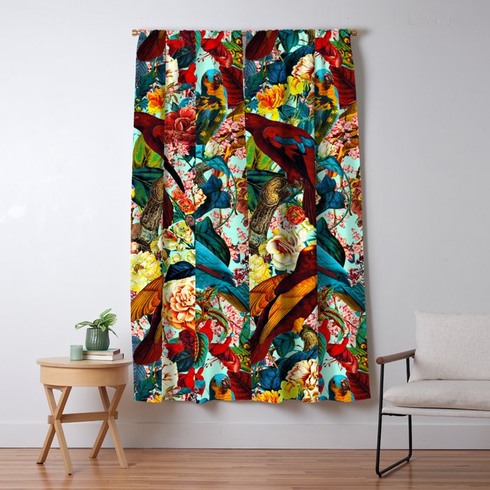 FLORAL AND BIRDS XV Window Curtain Gallery Image 5