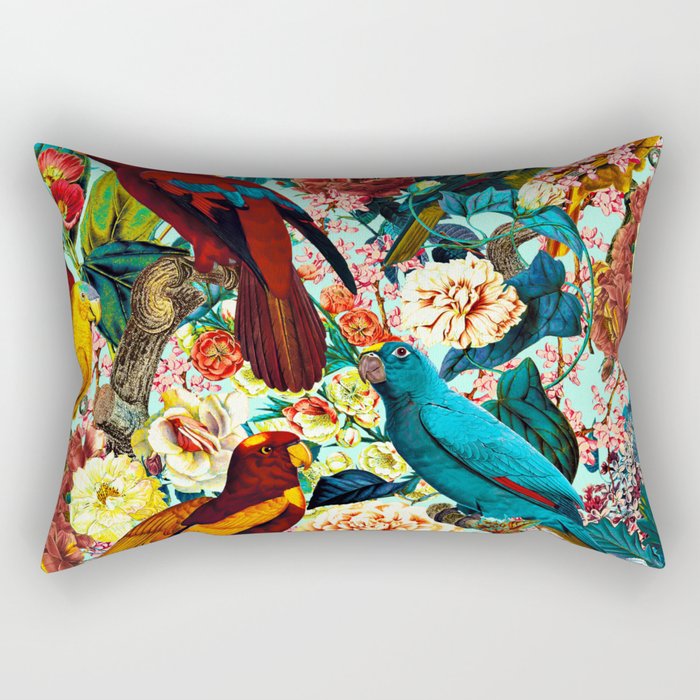 FLORAL AND BIRDS XV Rectangular Pillow Gallery Image 1