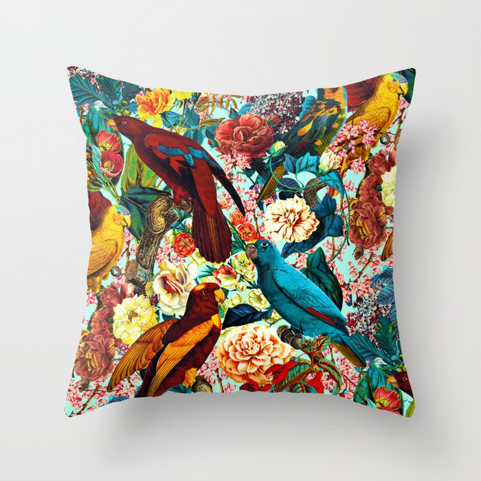 FLORAL AND BIRDS XV Throw Pillow Gallery Image 6
