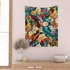 FLORAL AND BIRDS XV Wall Tapestry Gallery Image 2