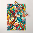 FLORAL AND BIRDS XV Wrapping Paper Gallery Image 1