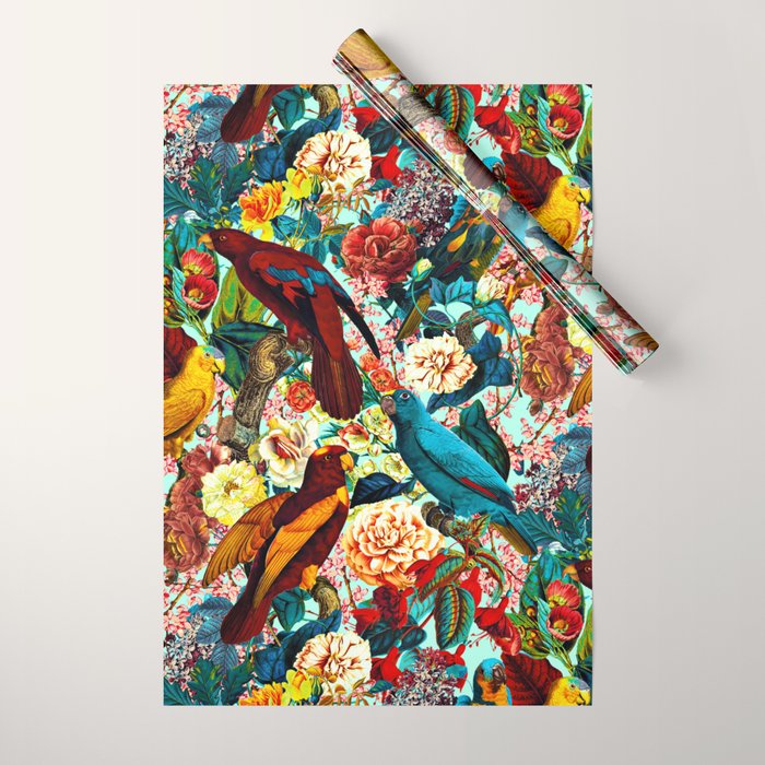 FLORAL AND BIRDS XV Wrapping Paper Gallery Image 1