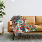 FLORAL AND BIRDS XV Throw Blanket Gallery Image 1