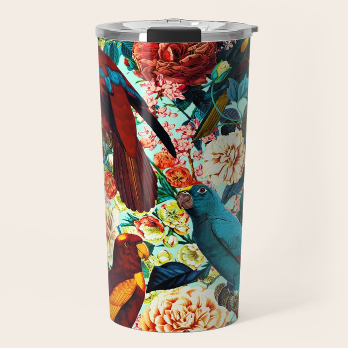 FLORAL AND BIRDS XV Travel Mug Gallery Image 1