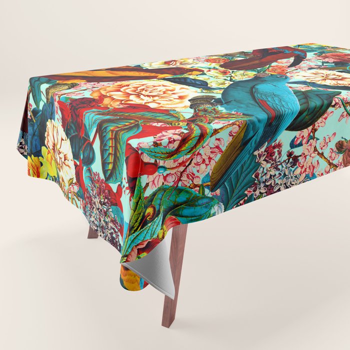 FLORAL AND BIRDS XV Tablecloth Gallery Image 1