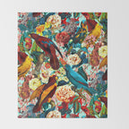 FLORAL AND BIRDS XV Throw Blanket Gallery Image 2