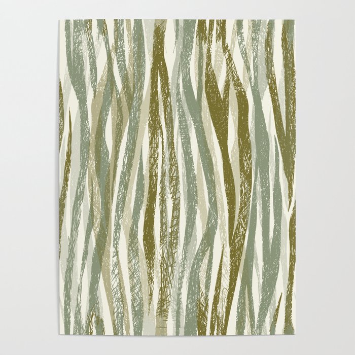 Wildlife Safari animal print green Poster Gallery Image 4