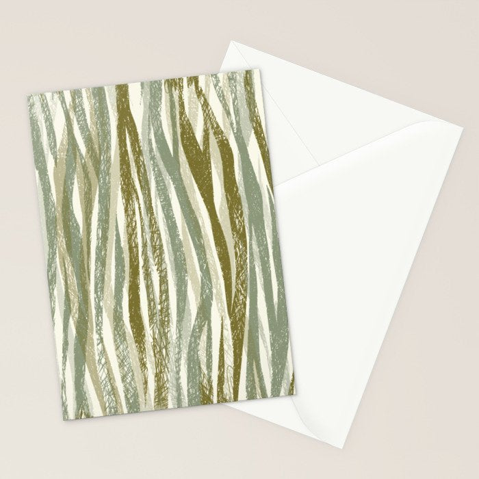 Wildlife Safari animal print green Stationery Card Gallery Image 2