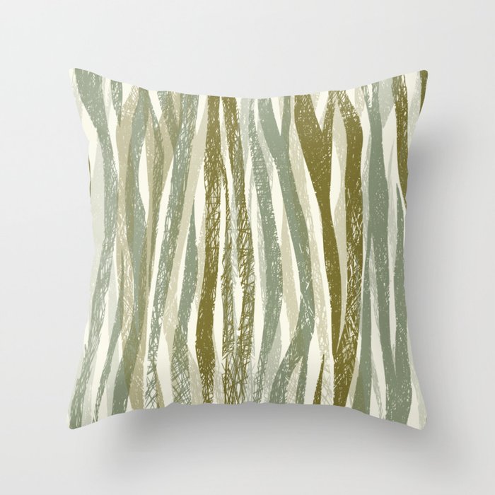 Wildlife Safari animal print green Throw Pillow Gallery Image 1