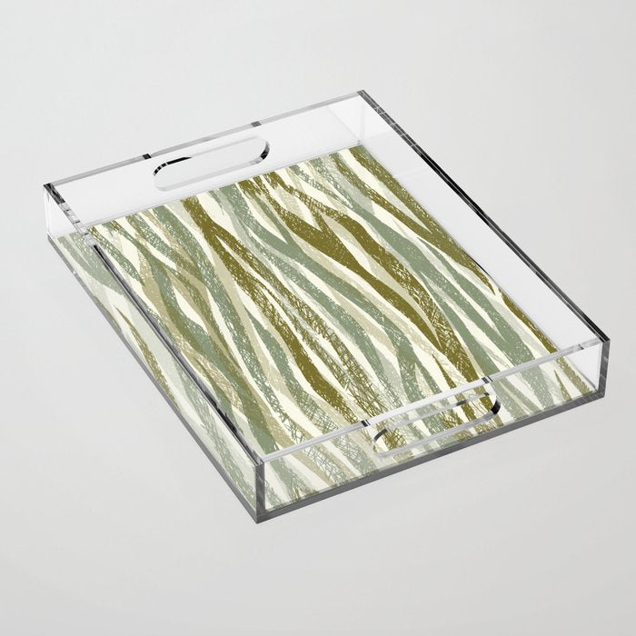 Wildlife Safari animal print green Acrylic Tray Gallery Image 1