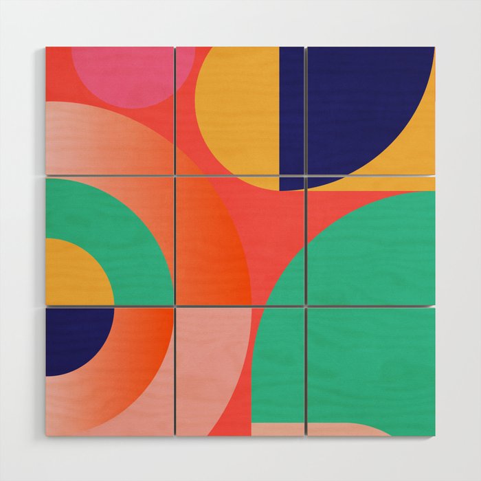 Abstract Geometric Shapes 218 Wood Wall Art Gallery Image 1