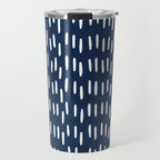 Boho Raindrops in Navy Blue Travel Mug Gallery Image 1
