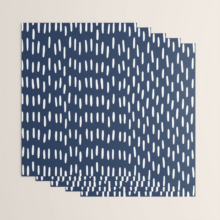 Boho Raindrops in Navy Blue Wrapping Paper Gallery Image 3