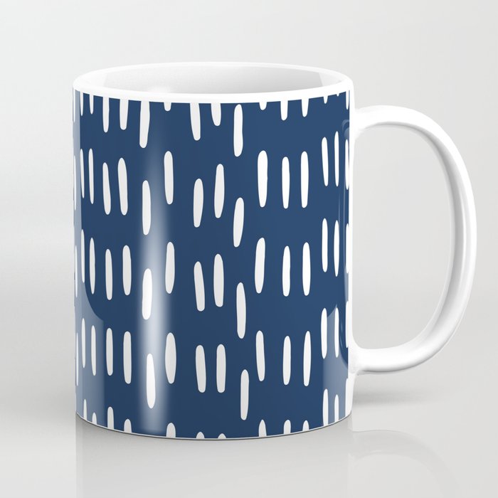 Boho Raindrops in Navy Blue Coffee Mug Gallery Image 1
