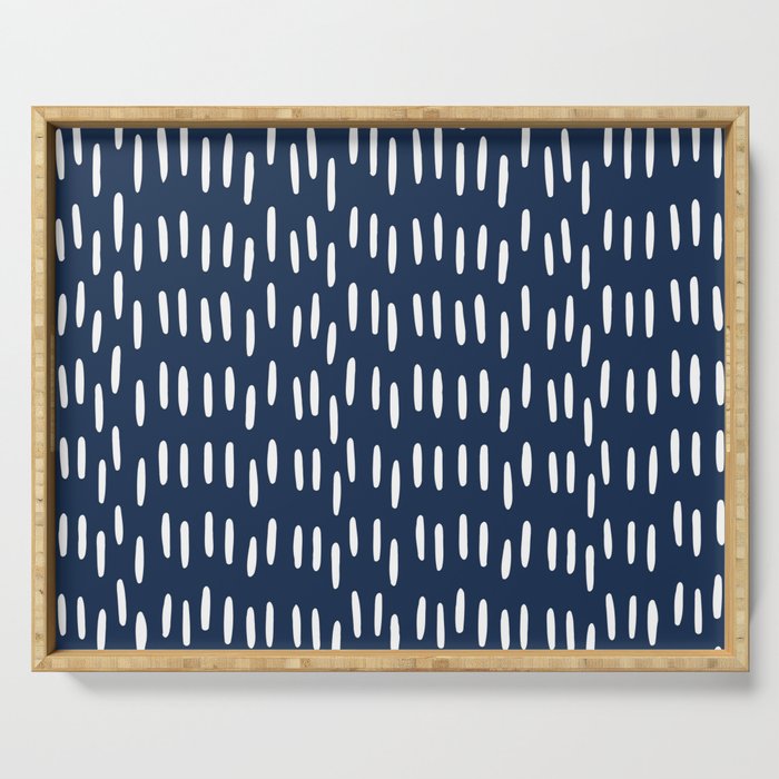 Boho Raindrops in Navy Blue Serving Tray Gallery Image 1