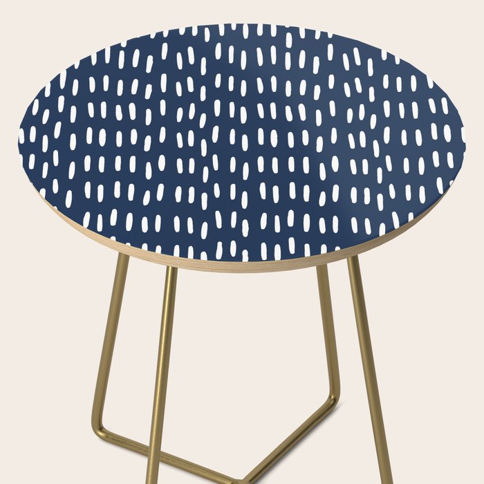 Boho Raindrops in Navy Blue Side Table Gallery Image 2