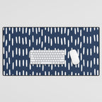 Boho Raindrops in Navy Blue Desk Mat Gallery Image 1