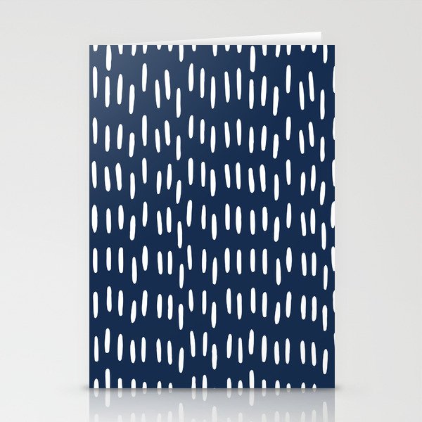 Boho Raindrops in Navy Blue Stationery Card Gallery Image 1