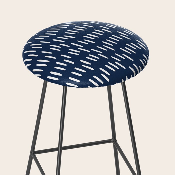 Boho Raindrops in Navy Blue Stool Gallery Image 2
