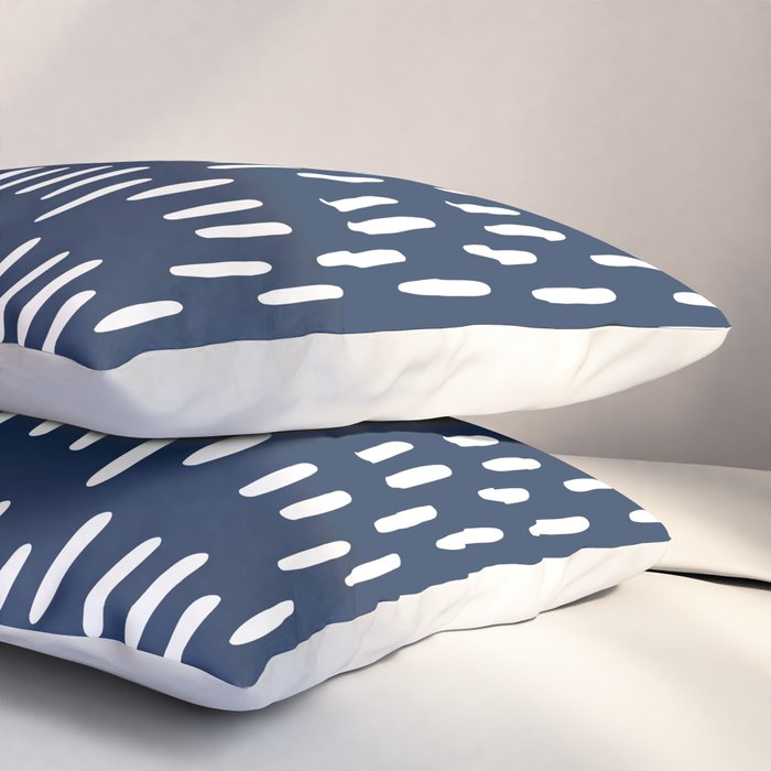 Boho Raindrops in Navy Blue Pillow Sham Gallery Image 3