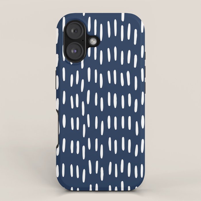 Boho Raindrops in Navy Blue iPhone Case Gallery Image 1