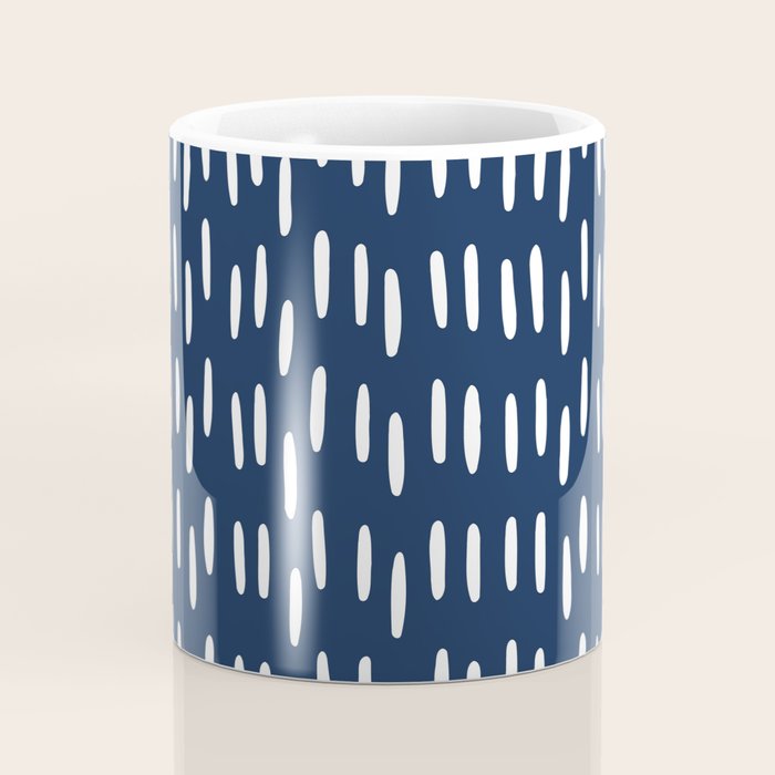 Boho Raindrops in Navy Blue Coffee Mug Gallery Image 4