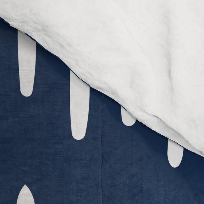 Boho Raindrops in Navy Blue Comforter Gallery Image 4
