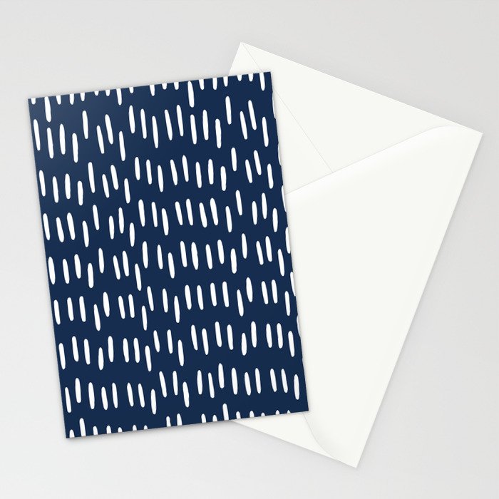 Boho Raindrops in Navy Blue Stationery Card Gallery Image 2