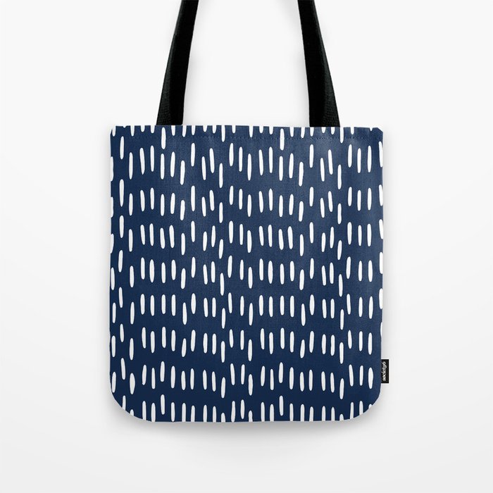 Boho Raindrops in Navy Blue Tote Bag Gallery Image 1