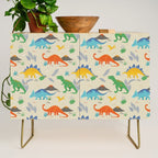 Jurassic Dinosaurs in Primary Colors Credenza Gallery Image 1