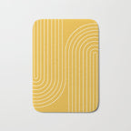 Minimal Line Curvature VIII Golden Yellow Mid Century Modern Arch Abstract Bath Mat Gallery Image 1
