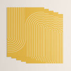 Minimal Line Curvature VIII Golden Yellow Mid Century Modern Arch Abstract Wrapping Paper Gallery Image 3